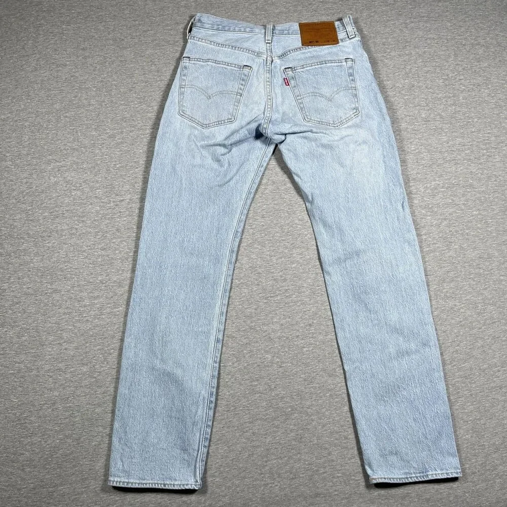 Levi's 501 Jeans Mens 28x30 (27x28) Blue Light Wash Straight Classic